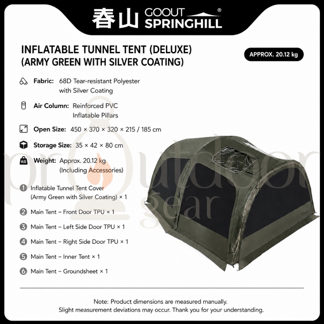 [PRE-ORDER] GOOUT SPRINGHILL Xuanyuan Inflatable Tunnel Tent Sunproof Waterproof Outdoor Camping Portable Overnight Tent