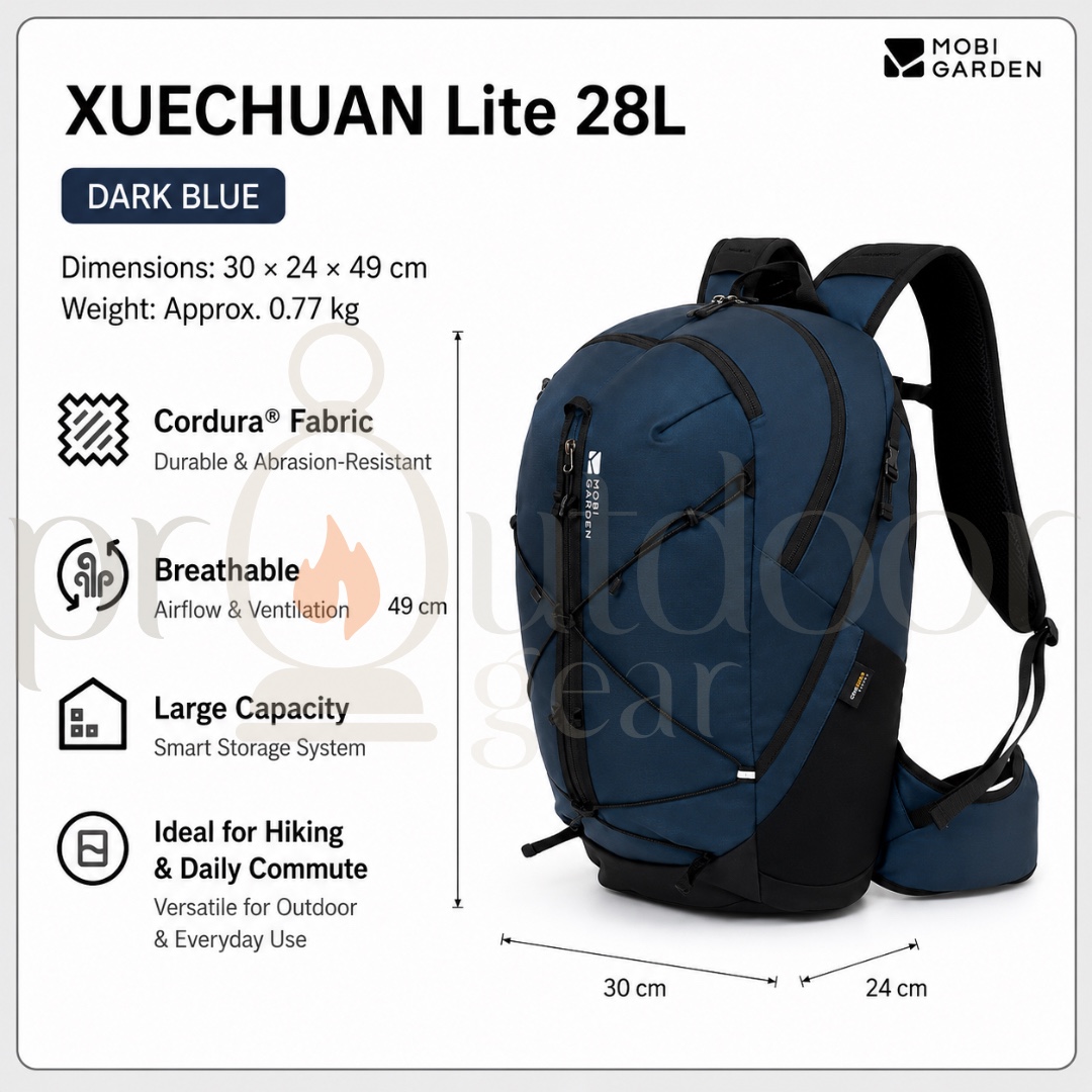MOBI GARDEN XUECHUAN Lite Hiking Backpack 10L 18L 28L Cordura Outdoor Daypack Travel Backpack Camping Bag