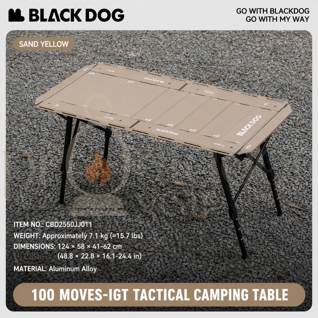 BLACKDOG Baishi Folding Table Camping Table and Chairs Korean IGT Table Aluminum Alloy Outdoor Portable Camping Table