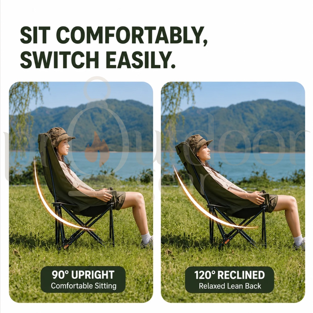 NATUREHIKE Sea Star 002 Mesh Moon Chair folding reclining picnic chair with pillowair