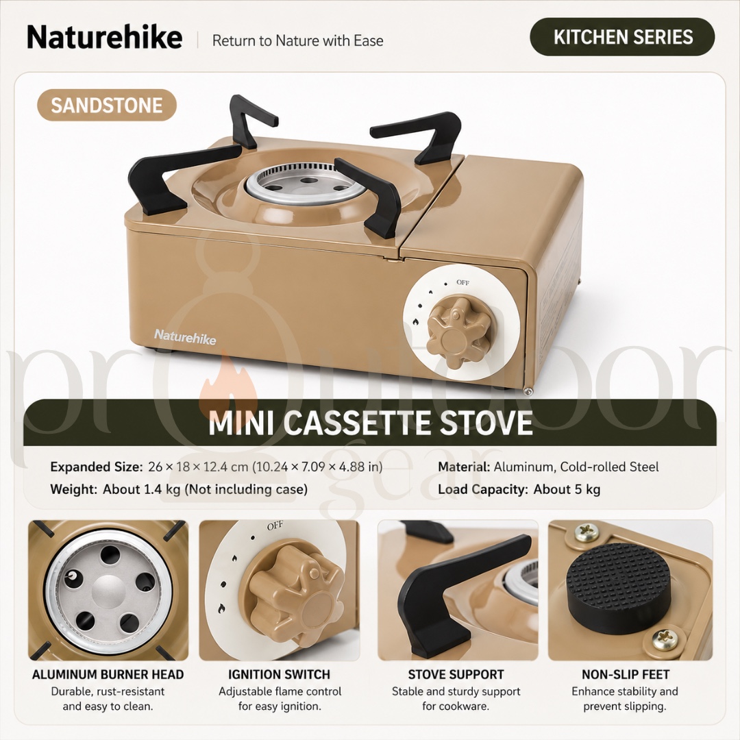 NATUREHIKE CNH22CJ008 Outdoor Camping Mini Cassette Stove Portable Detachable Integrated Adjustable Stove