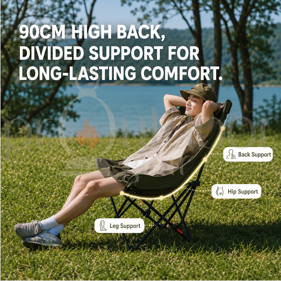 NATUREHIKE Sea Star 002 Mesh Moon Chair folding reclining picnic chair with pillowair