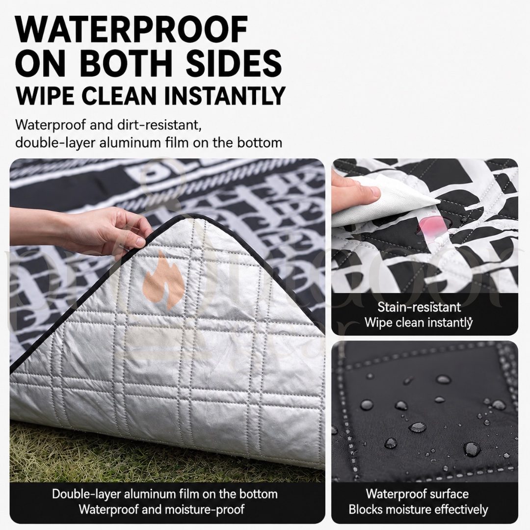 BLACKDOG CBD2550WS011 Outdoor Ultrasonic 2X2M Picnic Mat Moisture-Proof Thickened Outing Camping