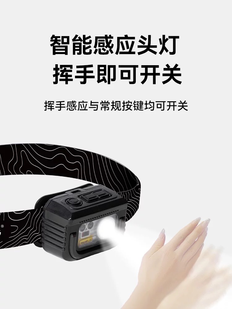 BLACKDOG CBD2450ZM010 Multifunctional Induction Headlamp Rechargeable Outdoor Camping Motion Sensor Headlight
