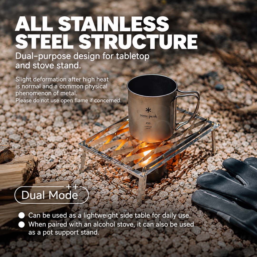 GOOUT SPRINGHILL Feather Hiking Table Stainless Steel Ultralight Folding Mini Camping Table Portable Outdoor Table