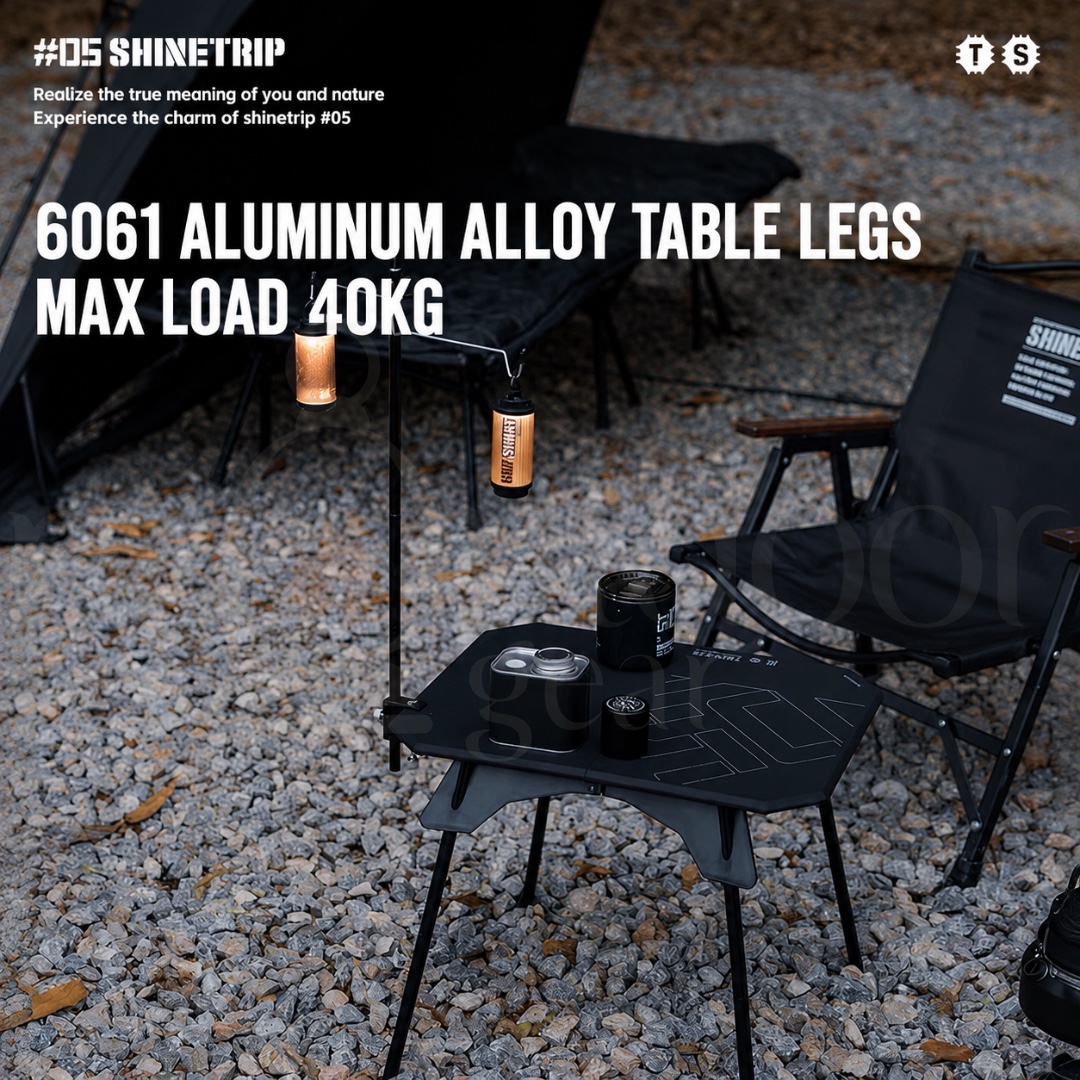 SHINETRIP A512 Ultralight Folding Camping Table Portable Outdoor Picnic Hiking BBQ Compact Aluminum Alloy Dual Purpose
