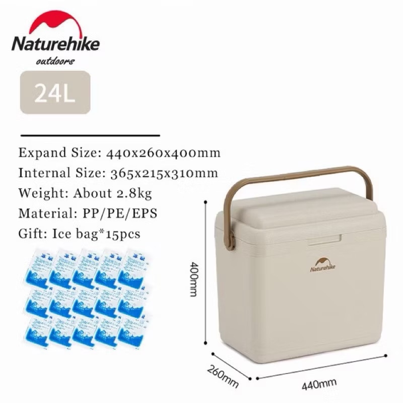Naturehike CNK2300BS011 LingDu 24H Cooler Insulated Box Ice Freezer Picnic Refrigerator