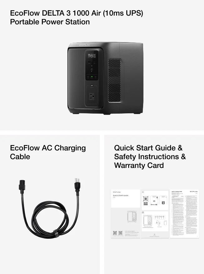 EcoFlow DELTA 3 1000 Air Portable Power Station