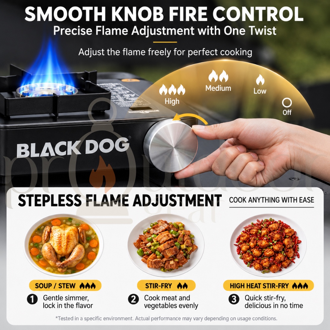 BLACKDOG Tuoyan CBD2550CF014 Portable Cassette Gas Stove 3500W Outdoor & Home Cooking Burner