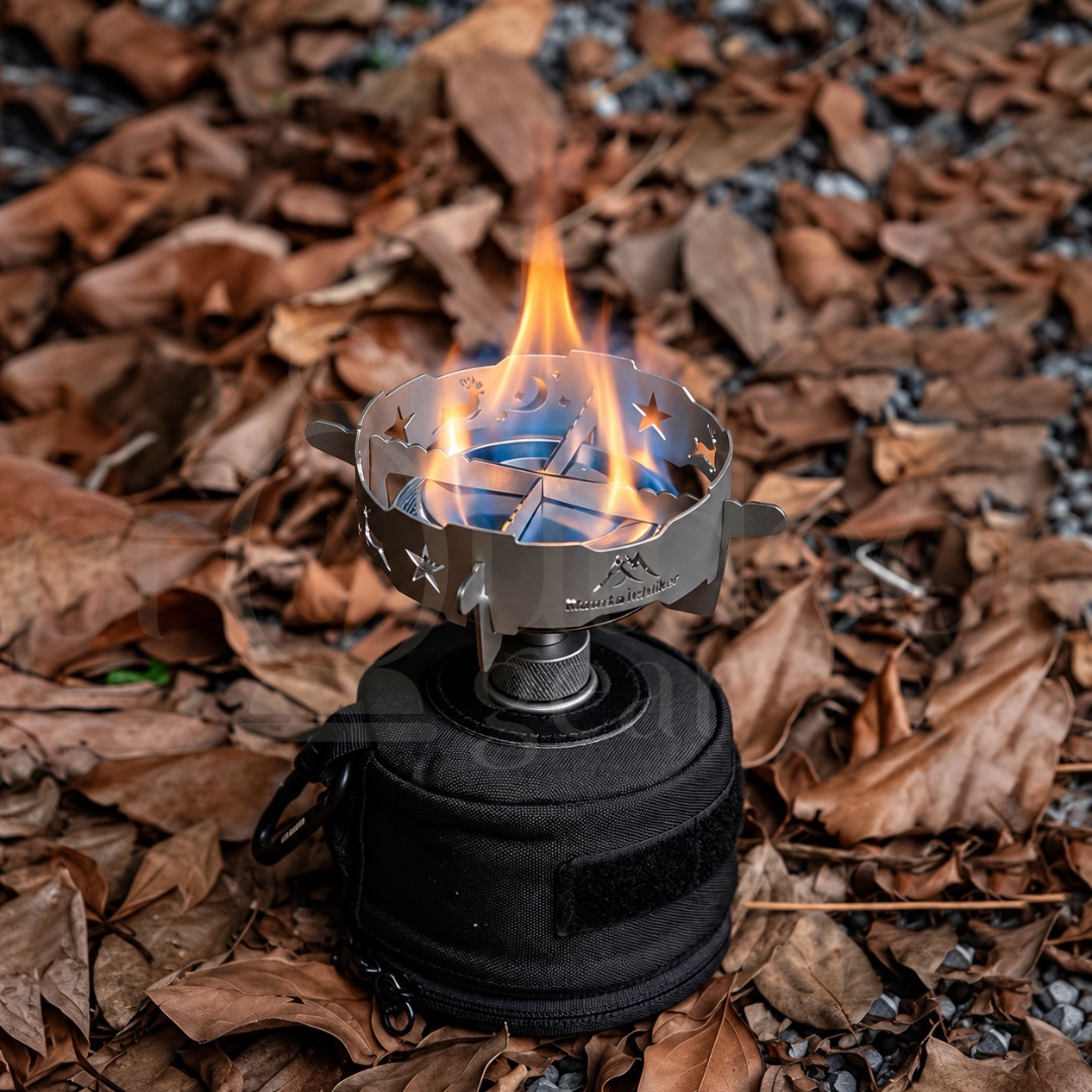 MOUNTAINHIKER SZK1448 Portable Camping Gas Stove 2300W Detachable Windshield Lightweight Backpacking Stove