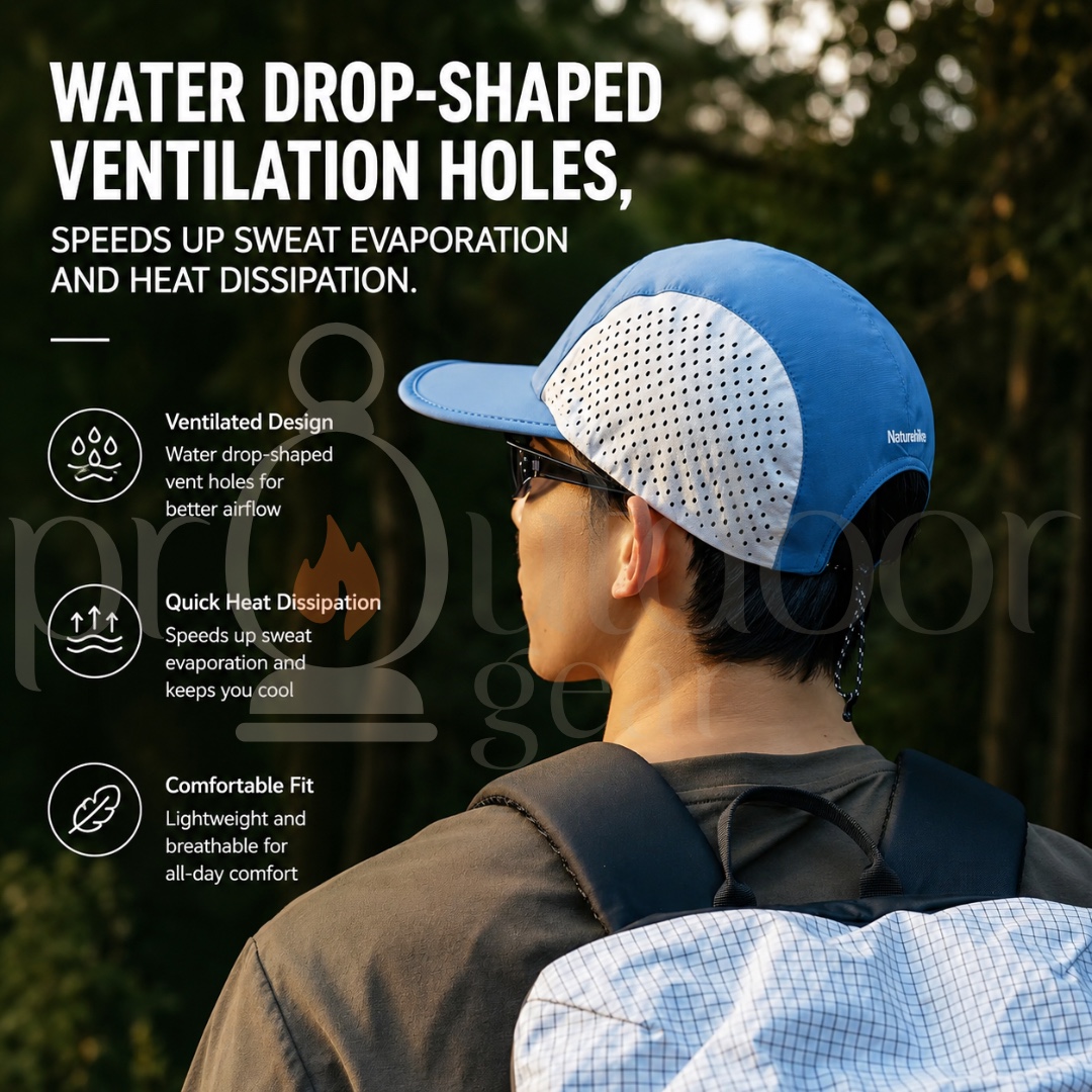 NATUREHIKE CYY2551FS013 Lightweight Breathable Sports Cap UPF50+ Quick Dry Running Hiking Trail Outdoor Mesh Hat