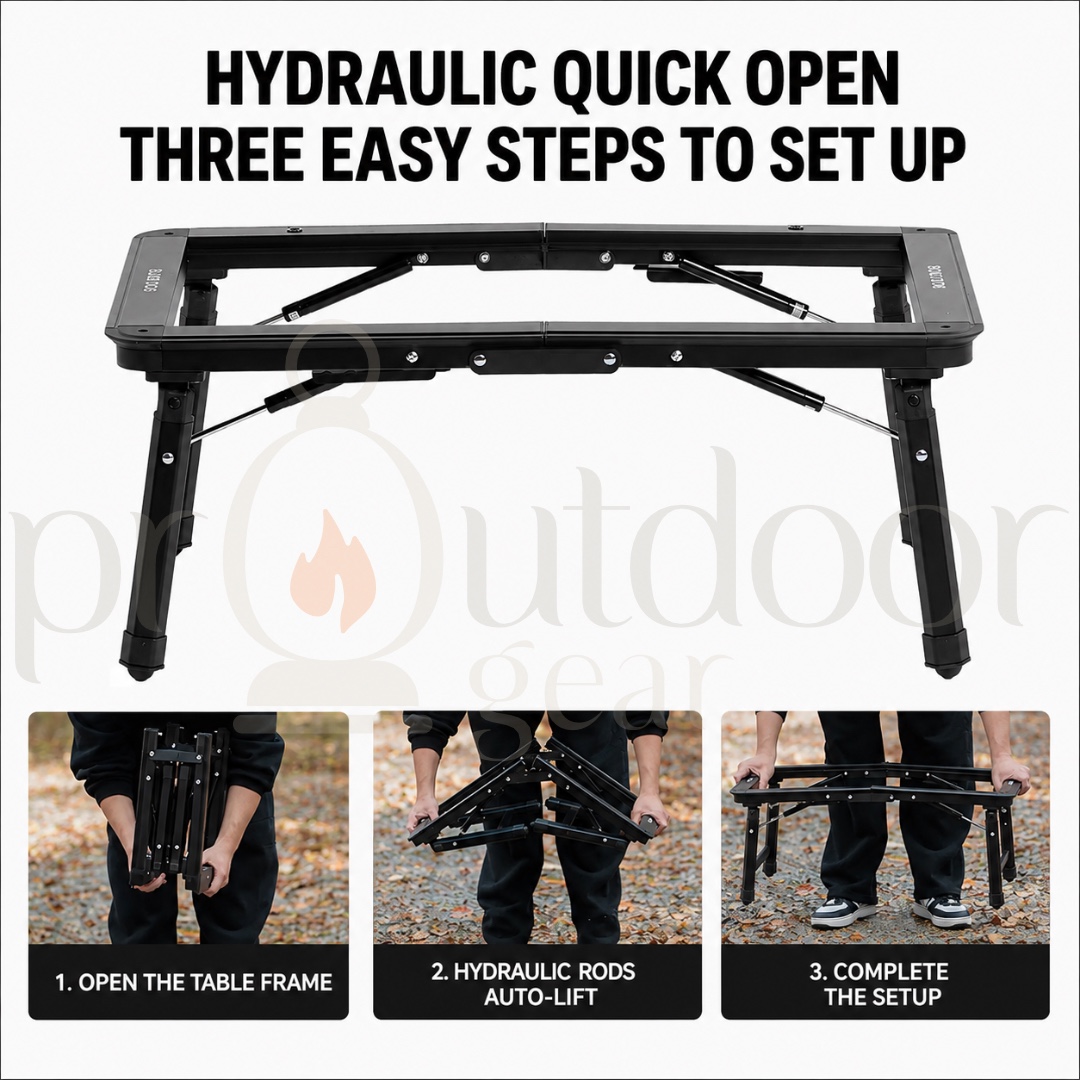 BLACKDOG CBD2650JJ013 YITAI IGT Camping Table 2.5 Unit Foldable Outdoor Aluminum Alloy Adjustable Height Portable Picnic