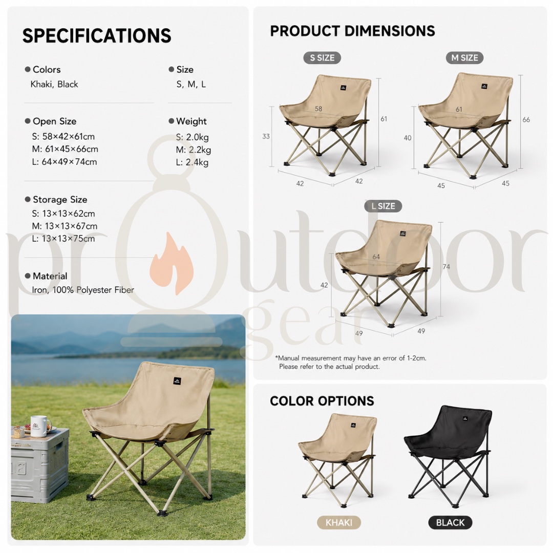 Naturehike T01 Gathering Chair Portable Outdoor Camping Folding Moon Chair Camping Armchair
