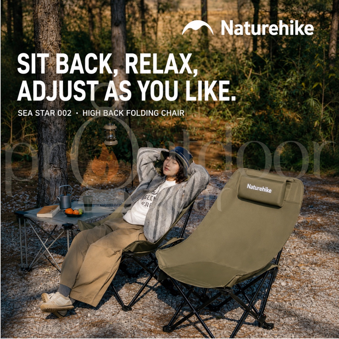 NATUREHIKE Sea Star 002 Regular/Mesh Moon Chair folding reclining picnic chair with pillowair