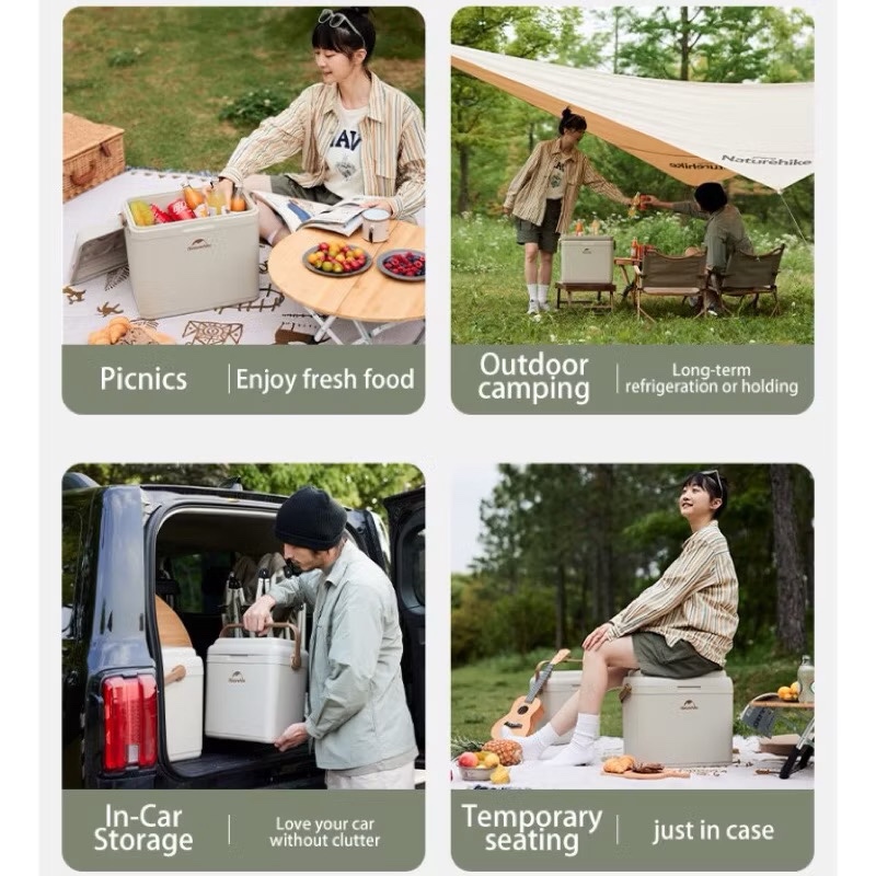 Naturehike CNK2300BS011 LingDu 24H Cooler Insulated Box Ice Freezer Picnic Refrigerator
