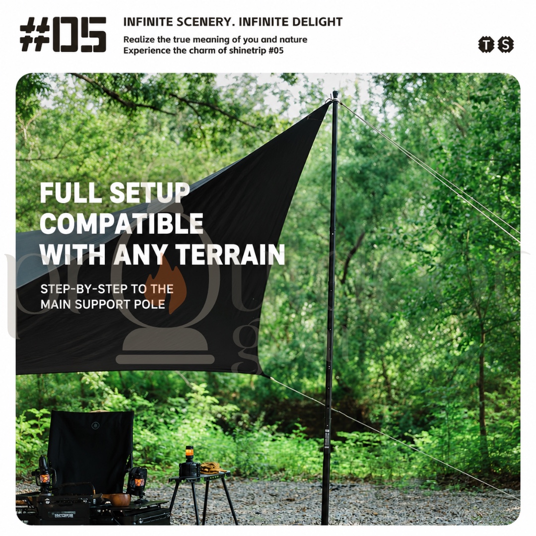 ShineTrip Outdoor 05 series adjustable canopy pole camping tent pole aluminum alloy telescopic support pole