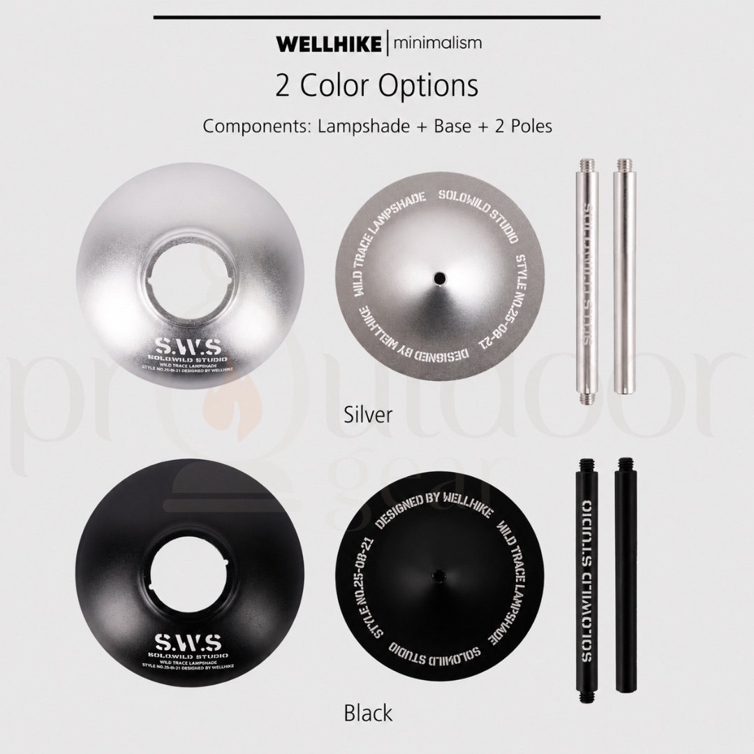 WELLHIKE Outdoor Aluminium Lamp Stand Set Camping Light Holder Retro Lampshade Portable Lighting Stand