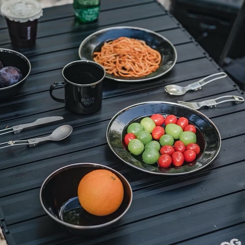 Blackdog Tableware outdoor enamel bowls and cups picnic barbecue tableware portable equipment blackening