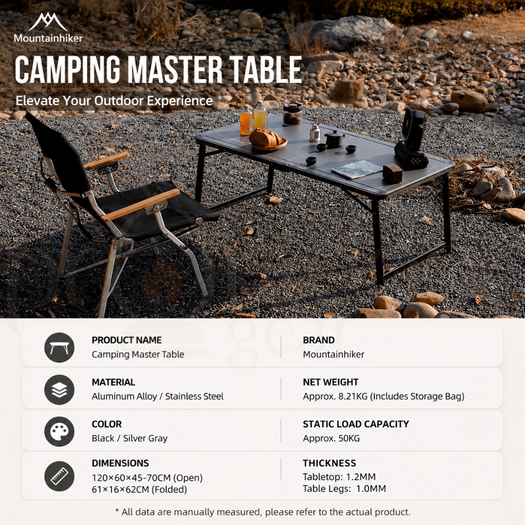 MOUNTAINHIKER SZK1385 Adjustable Folding Camping Table Aluminum Alloy Outdoor Picnic Adjustable Portable Lightweight