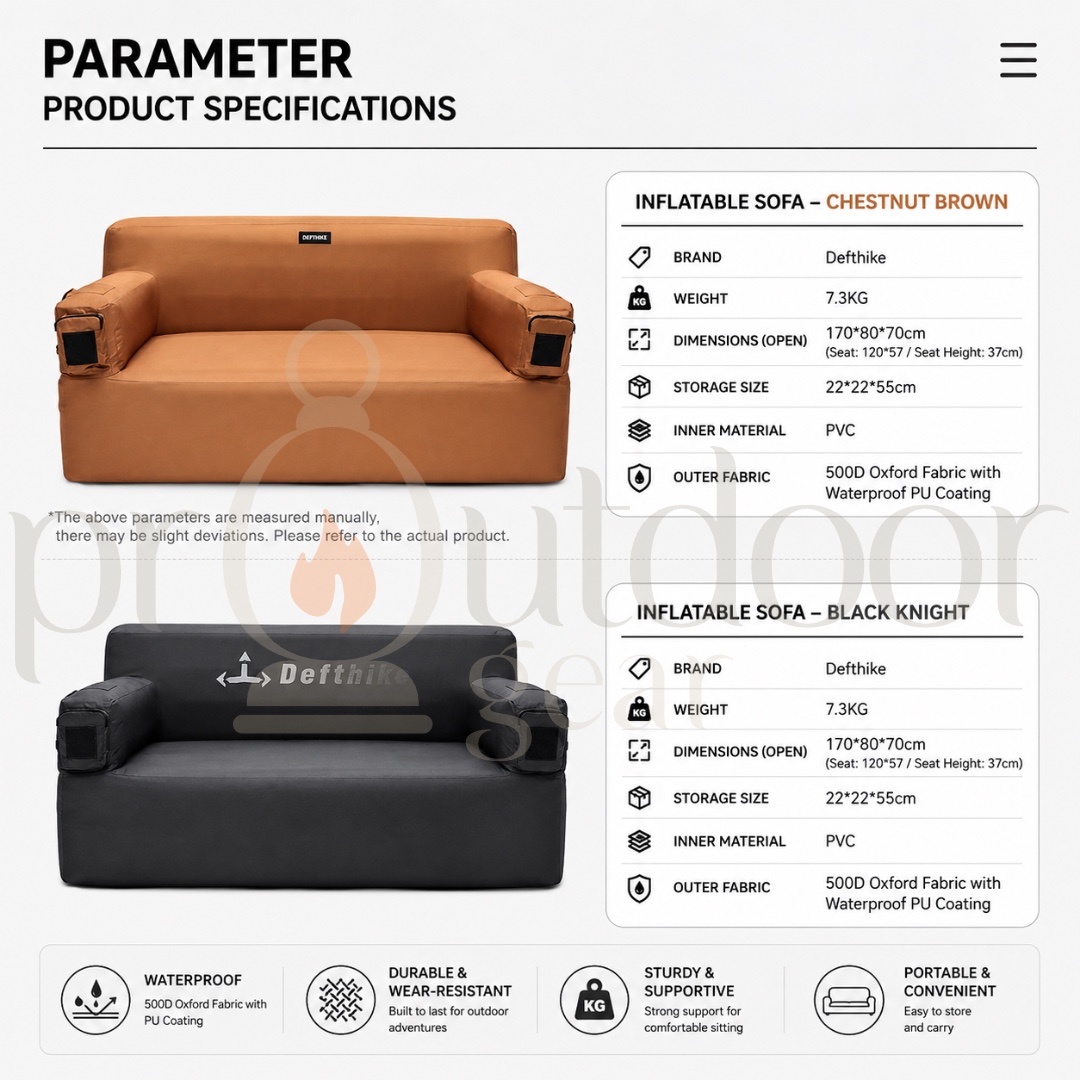DEFTHIKE INFLATABLE SOFA | PORTABLE CAMPING SOFA