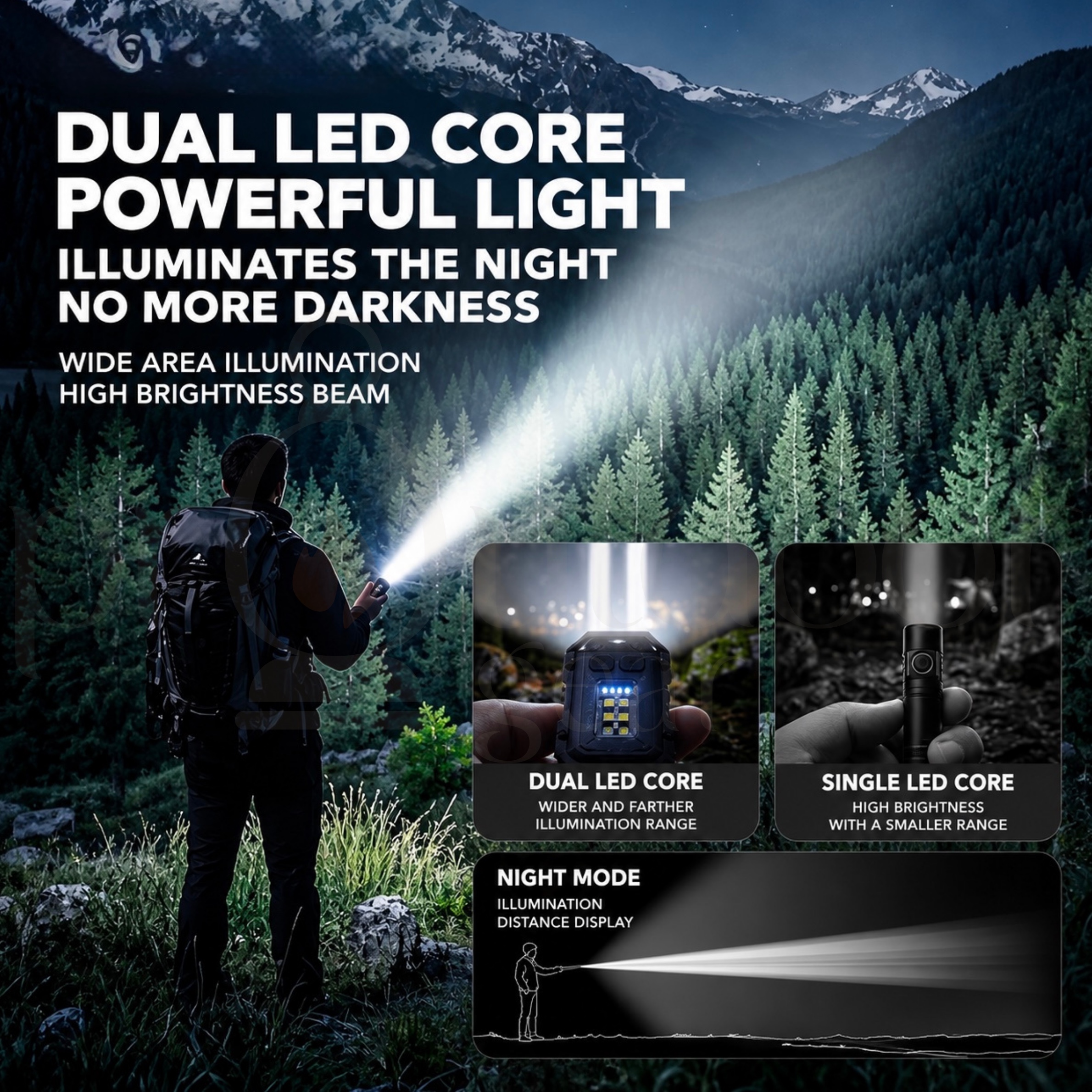 BLACKDOG CBD2650ZM012 EDC Portable Rechargeable Flashlight 283LM Dual LED Mini Torch 8 Light Modes Magnetic Base Type-C Camping Hiking Emergency Light