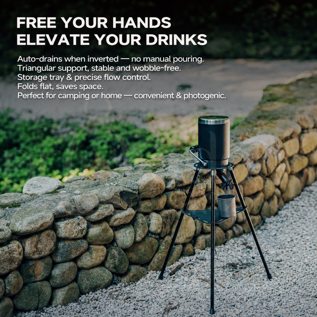 GOOUT SPRINGHILL Ice Bucket Tripod Outdoor Drink Stand Foldable Beverage Dispenser Holder Camping Water Stand
