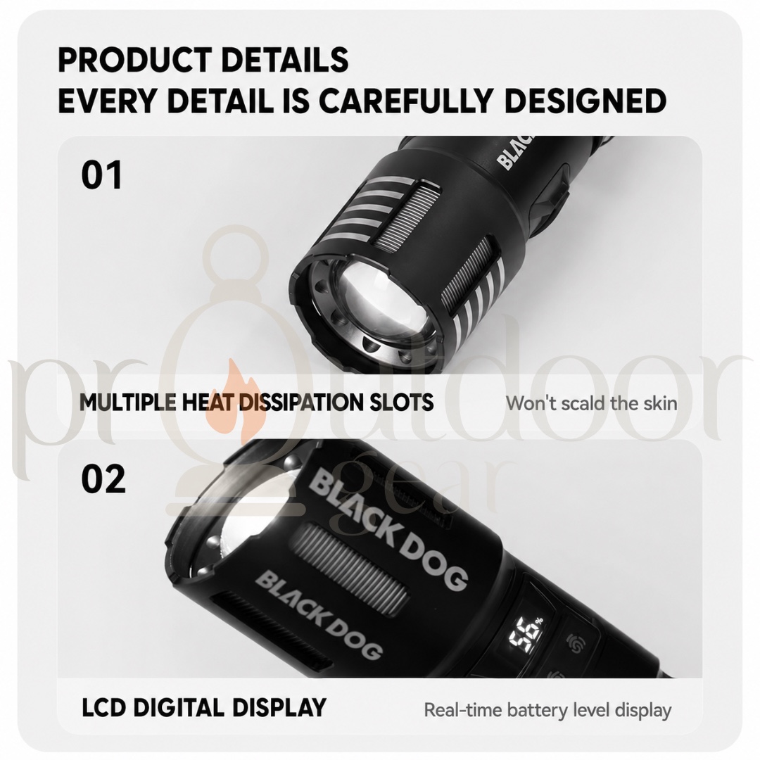 BLACKDOG Outdoor Combined Flashlight, Two-in-One Camping Light Detachable