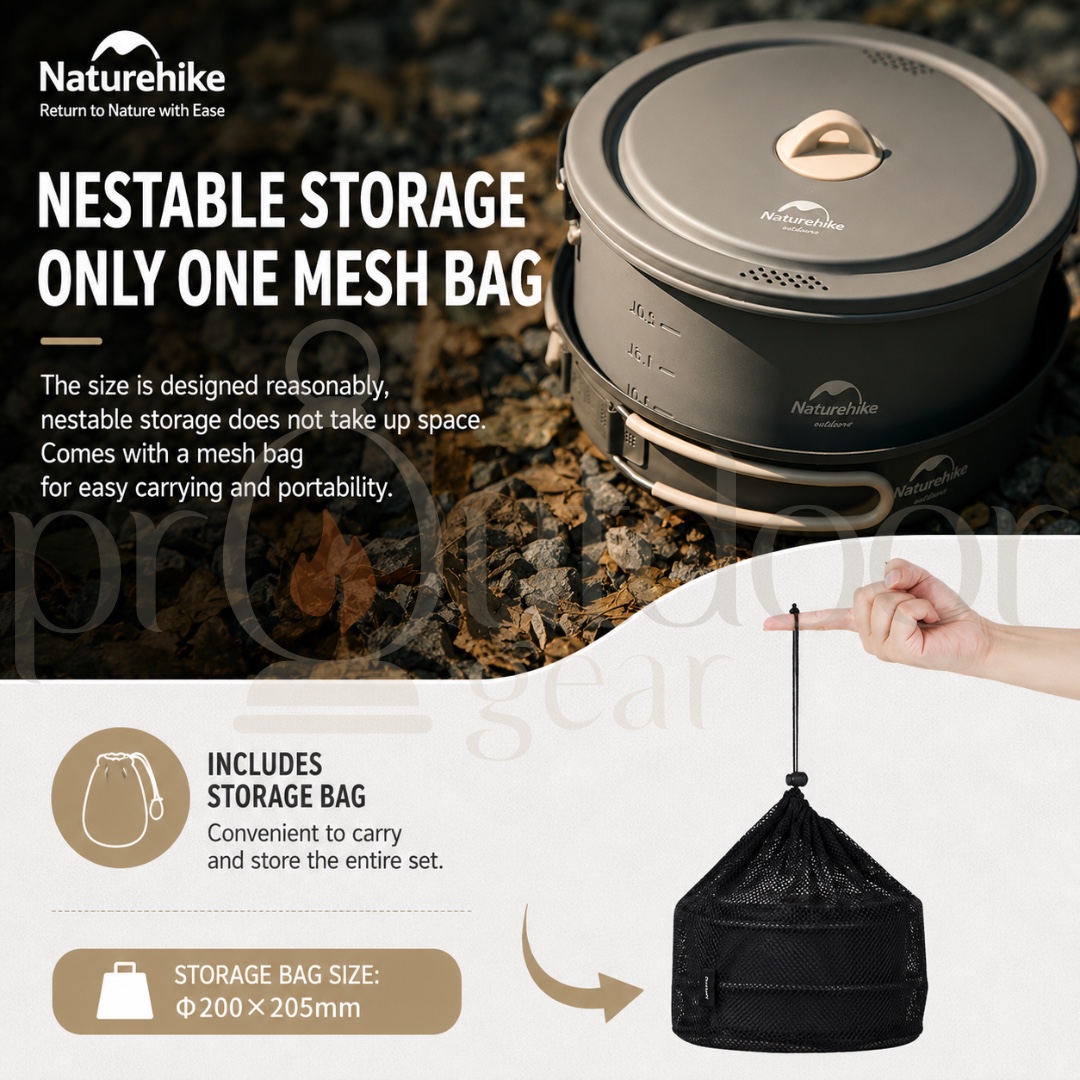 NATUREHIKE CNH22CJ002 JianXing Outdoor Camping Aluminum Alloy Pot Storage Tableware Pots Kitchenware Cooking Set