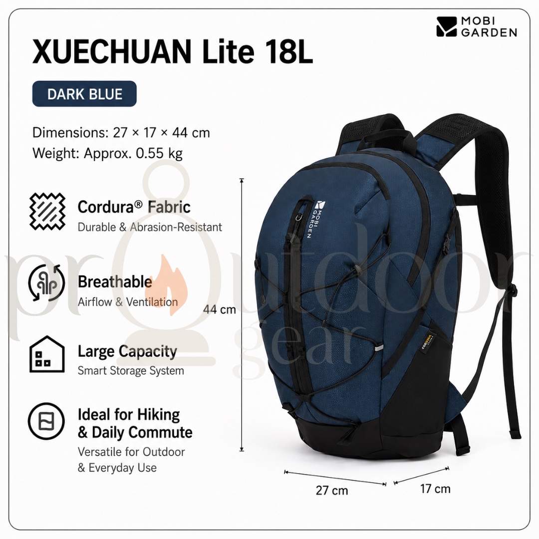 MOBI GARDEN XUECHUAN Lite Hiking Backpack 10L 18L 28L Cordura Outdoor Daypack Travel Backpack Camping Bag