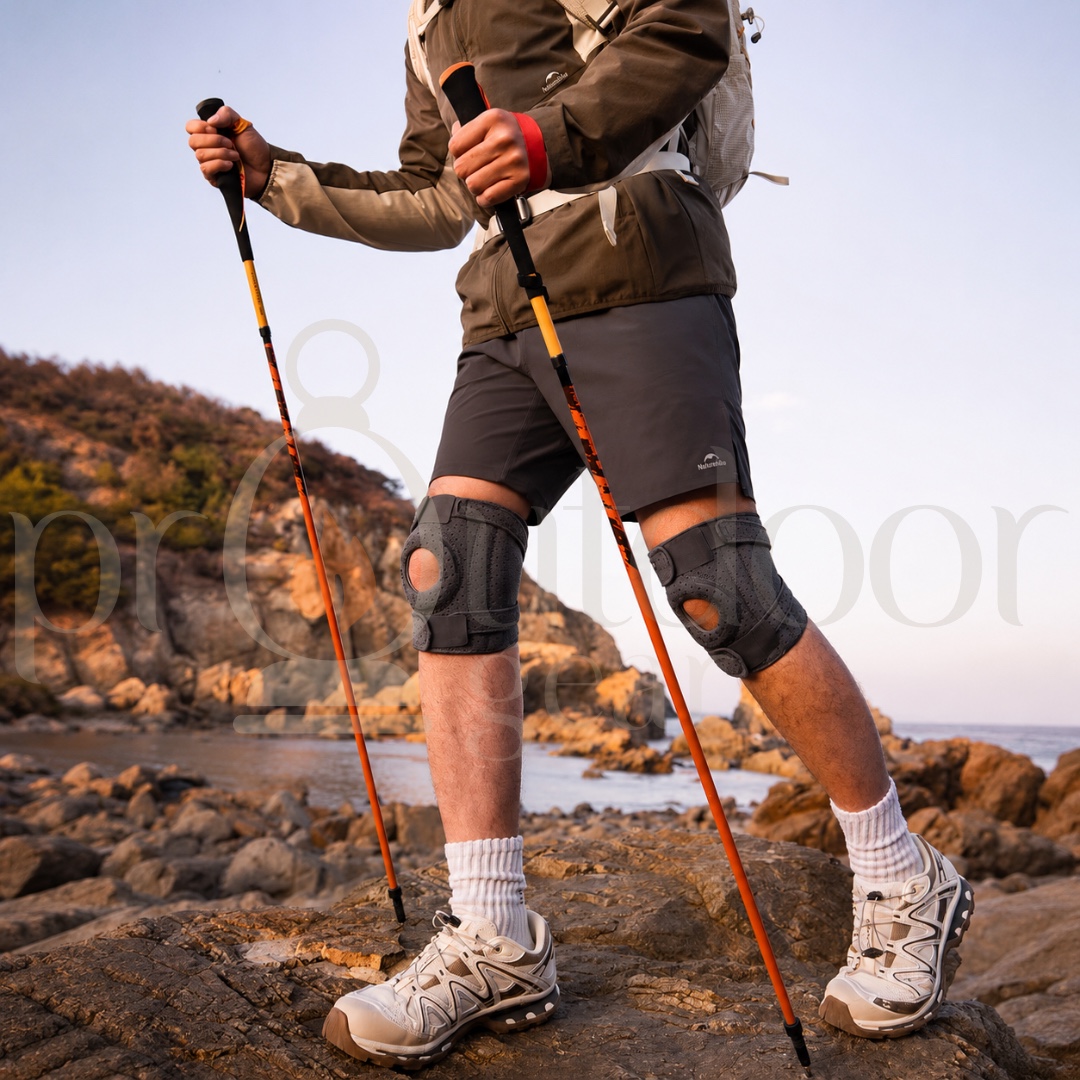 NATUREHIKE CNK2650DS010 4-Spring Knee Support Hiking Knee Brace Running Trekking Cycling Gym Patella Protector