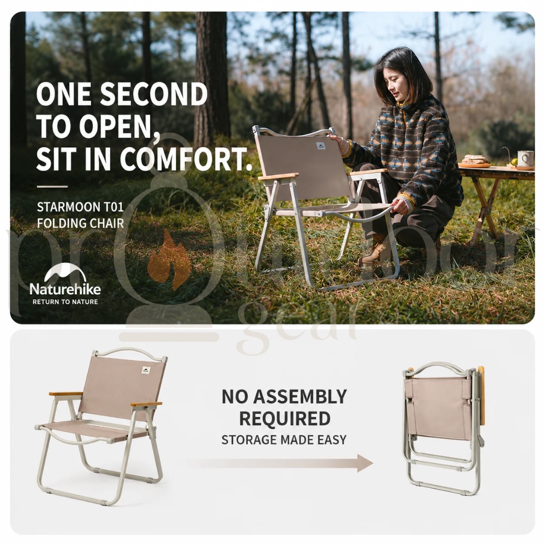 NATUREHIKE CNK2300JU012 Nightfall T01 Folding Kermit Chair Portable Camping Leisure Chair Picnic Fishing Chair