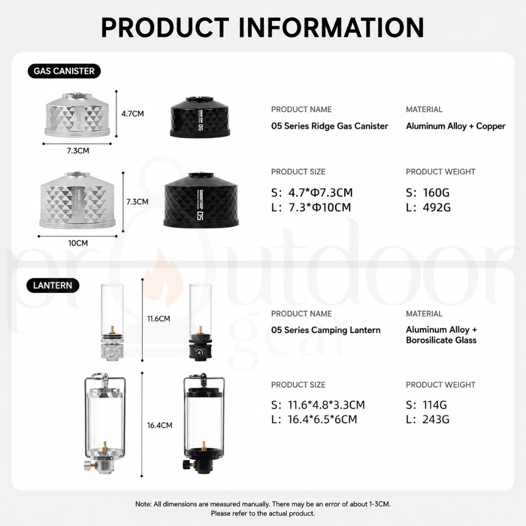 SHINETRIP A588 Camping Gas Lantern Set Flame Atmosphere Lantern Gas Storage Canister S/L Outdoor Camping Light