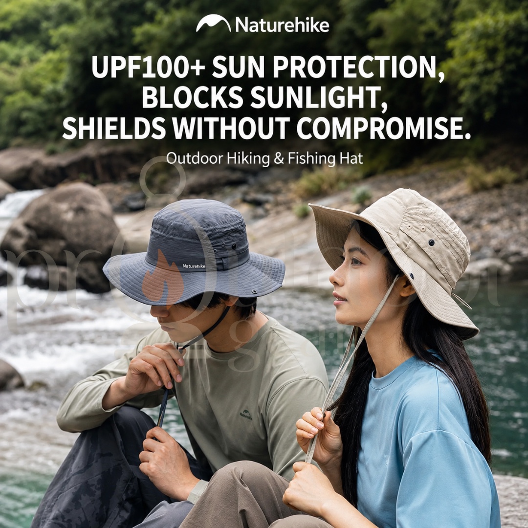 NATUREHIKE CNK2610FS010 UPF100+ Outdoor Sun Hat Quick Dry Breathable Waterproof Hiking Fishing Camping UV Protection Hat