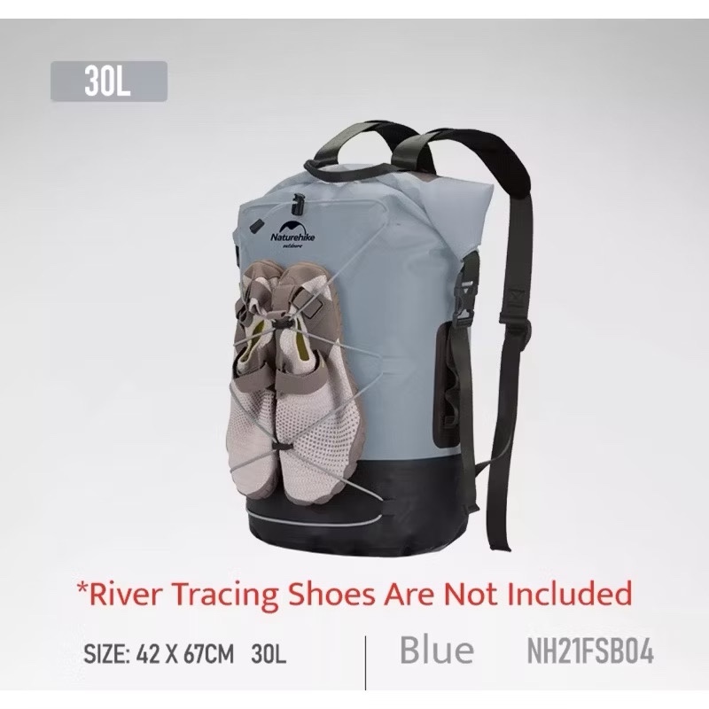 Naturehike 20L/30L/40LTPU Waterproof Backpack Ultralight Outdoor Camping Dry Wet Separation IPX6Waterproof Bag NH21FSB04
