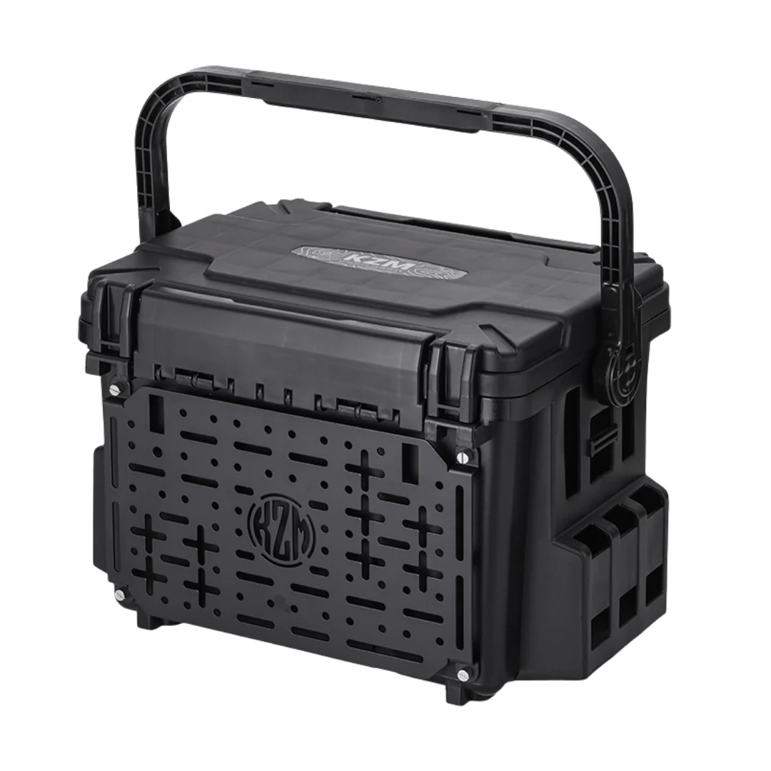 KZM Outdoor Stack Cooler Box 36L , Black / Tan (Original) Ice Box Wheels