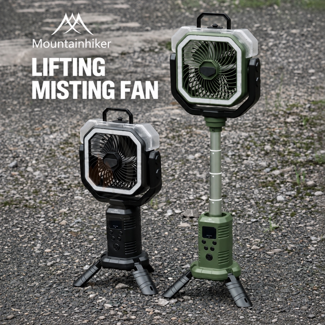 MOUNTAINHIKER SZK1421 20000mAh Portable Misting Fan Rechargeable Telescopic Camping Fan with Light
