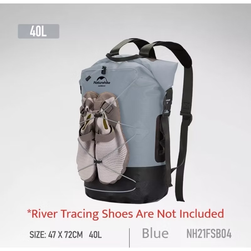 Naturehike 20L/30L/40LTPU Waterproof Backpack Ultralight Outdoor Camping Dry Wet Separation IPX6Waterproof Bag NH21FSB04