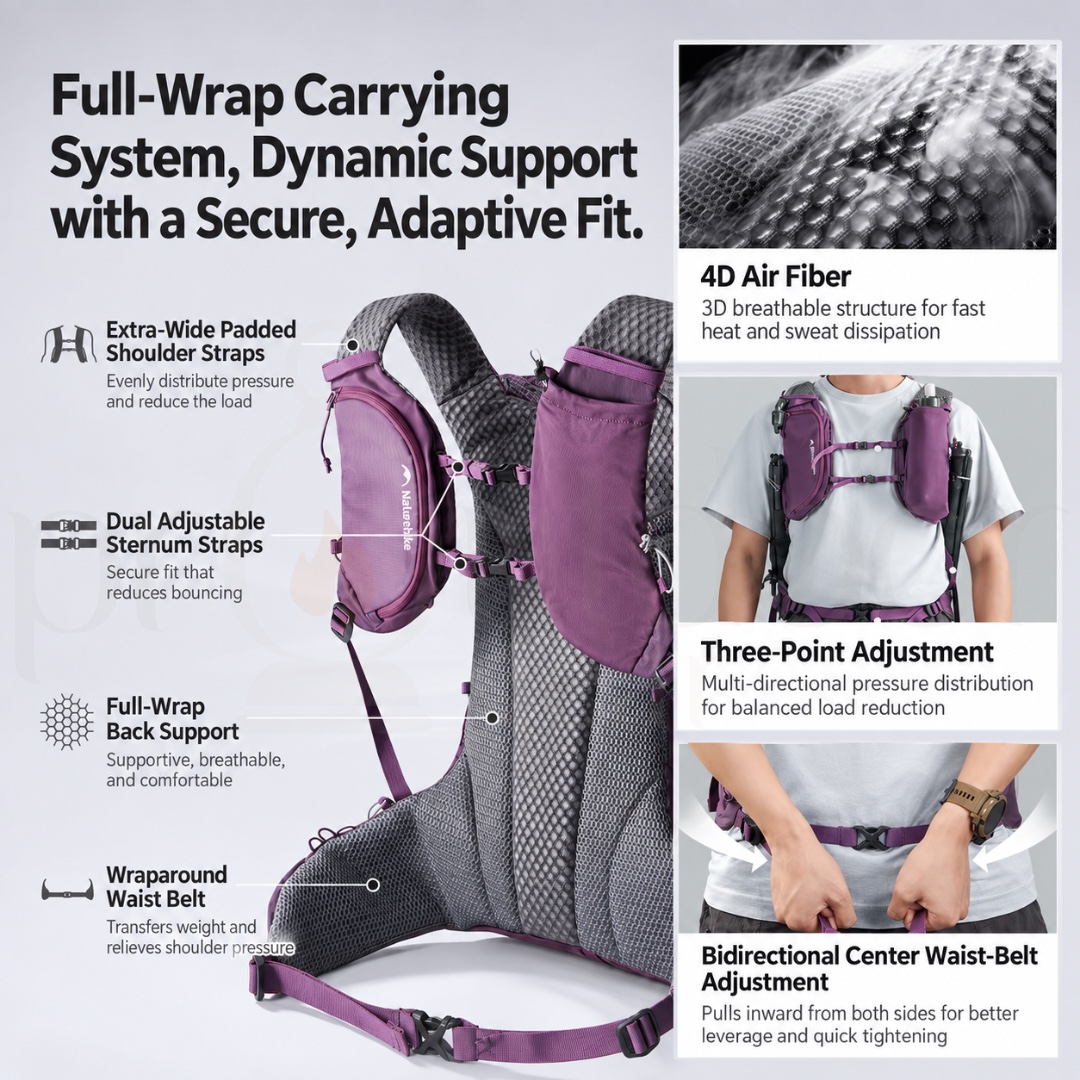 NATUREHIKE NANBALA PRO 12L Hydration Pack Lightweight Hiking Trail Running Outdoor Backpack