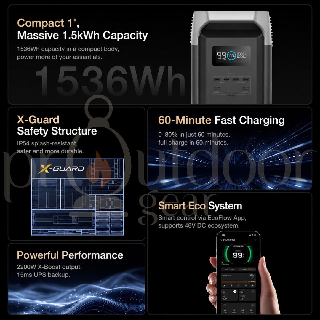 EcoFlow DELTA 3 1500 Portable Power Station with MYS/CHINA PLUG
