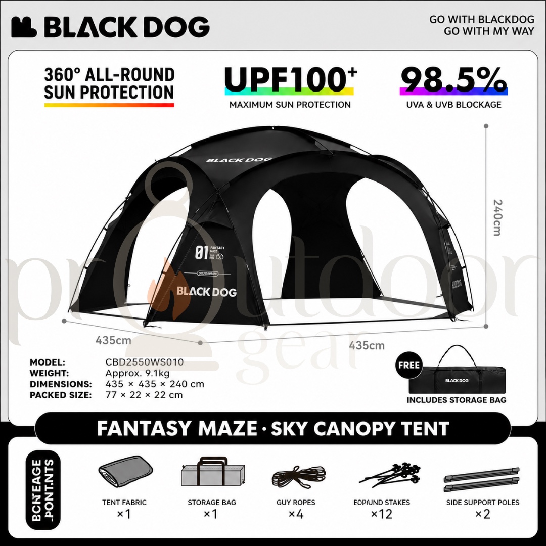 [PRE-ORDER] BLACKDOG Fantasy Maze Outdoor Dome Tent Multi-Person Sunshade Spherical Canopy Waterproof Portable