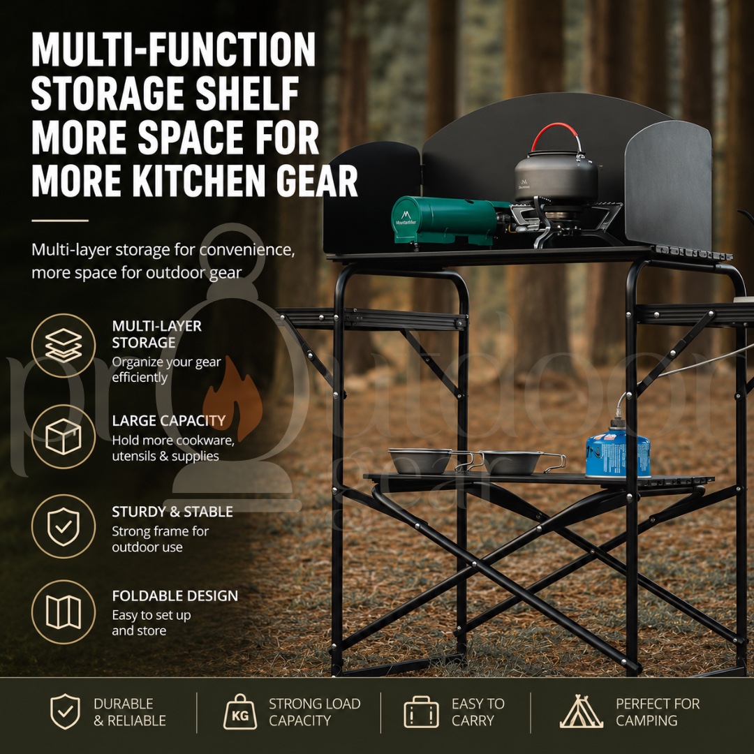 MOUNTAINHIKER SZK358 Outdoor Moving Kitchen Camping Mountaineering Travel Aluminum Alloy Folding Storage