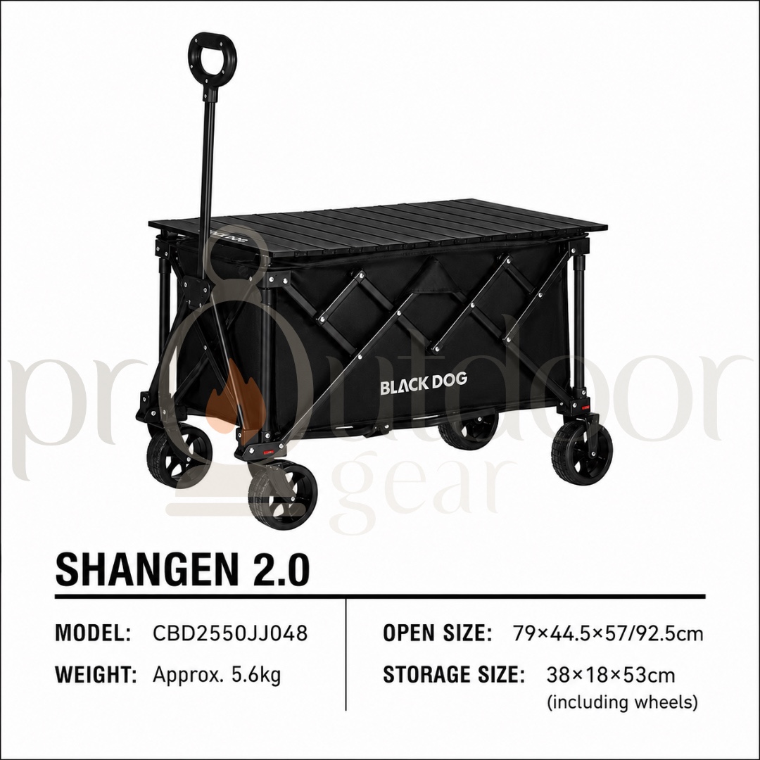 BLACKDOG Shanying Shangen wagon Four-Way Trolley Portable Camping Picnic Cart Table Top