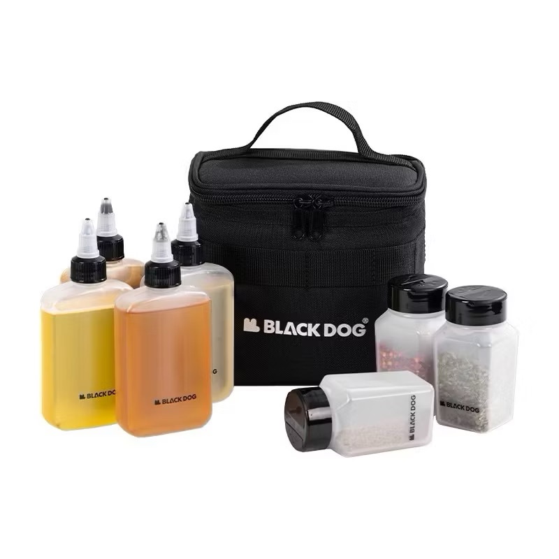 BLACKDOG Condiment Bottle Set Outdoor BBQ Seasoning Storage Bag Picnic Camping Multifunctional Spice Container 2.9L