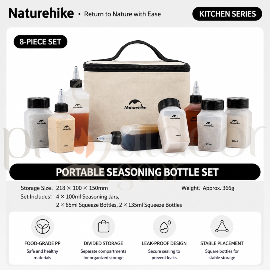 NATUREHIKE CNH22CJ043 Shiwei Camping Portable Seasoning Bottle Set Outdoor Picnic Barbecue Camping Picnic Seasoning Jar