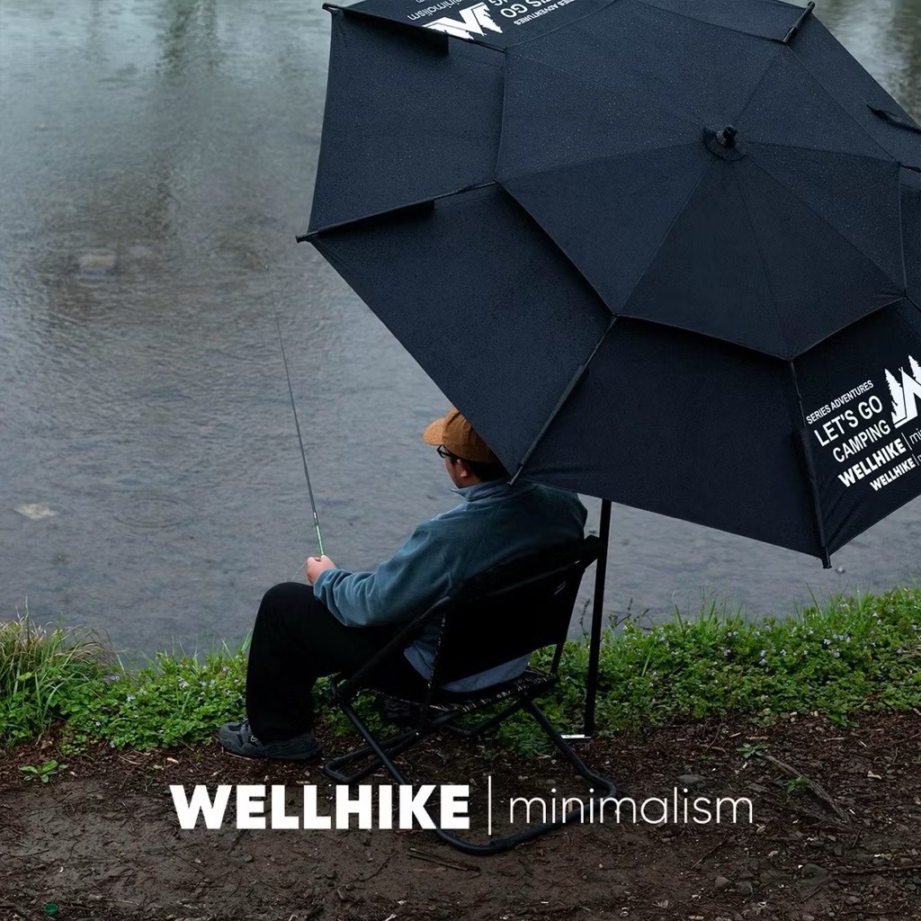 WELLHIKE Fishing Umbrella Waterproof Parasol UPF50+UV Protection Beach Umbrella Camping Umbrella for Outdoor Beach