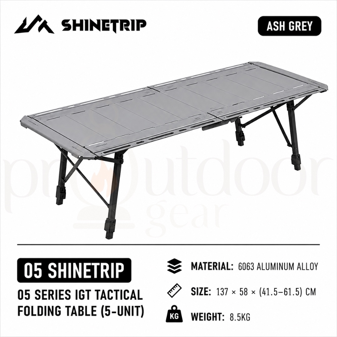 SHINETRIP A584 3.5 Unit / 5 Unit Series IGT Tactical Folding Table Modular Aluminum Camping Table