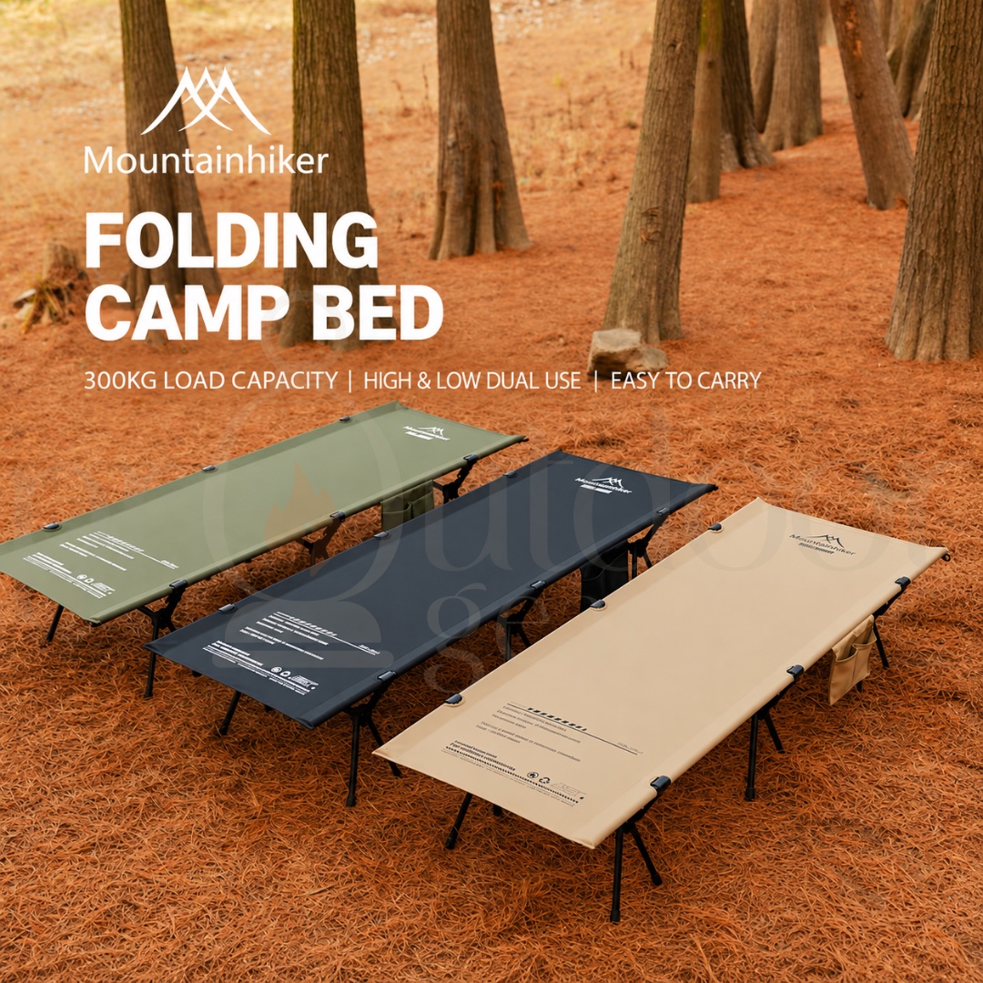 MOUNTAINHIKER SZK290 Folding Camping Cot 150KG Heavy Duty Portable Outdoor Bed Adjustable Height