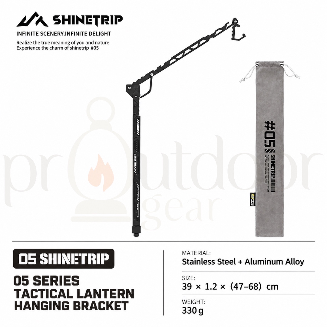 SHINETRIP A592 Tactical Lantern Hanging Bracket Adjustable Folding Camping Light Stand IGT Table Lamp Pole