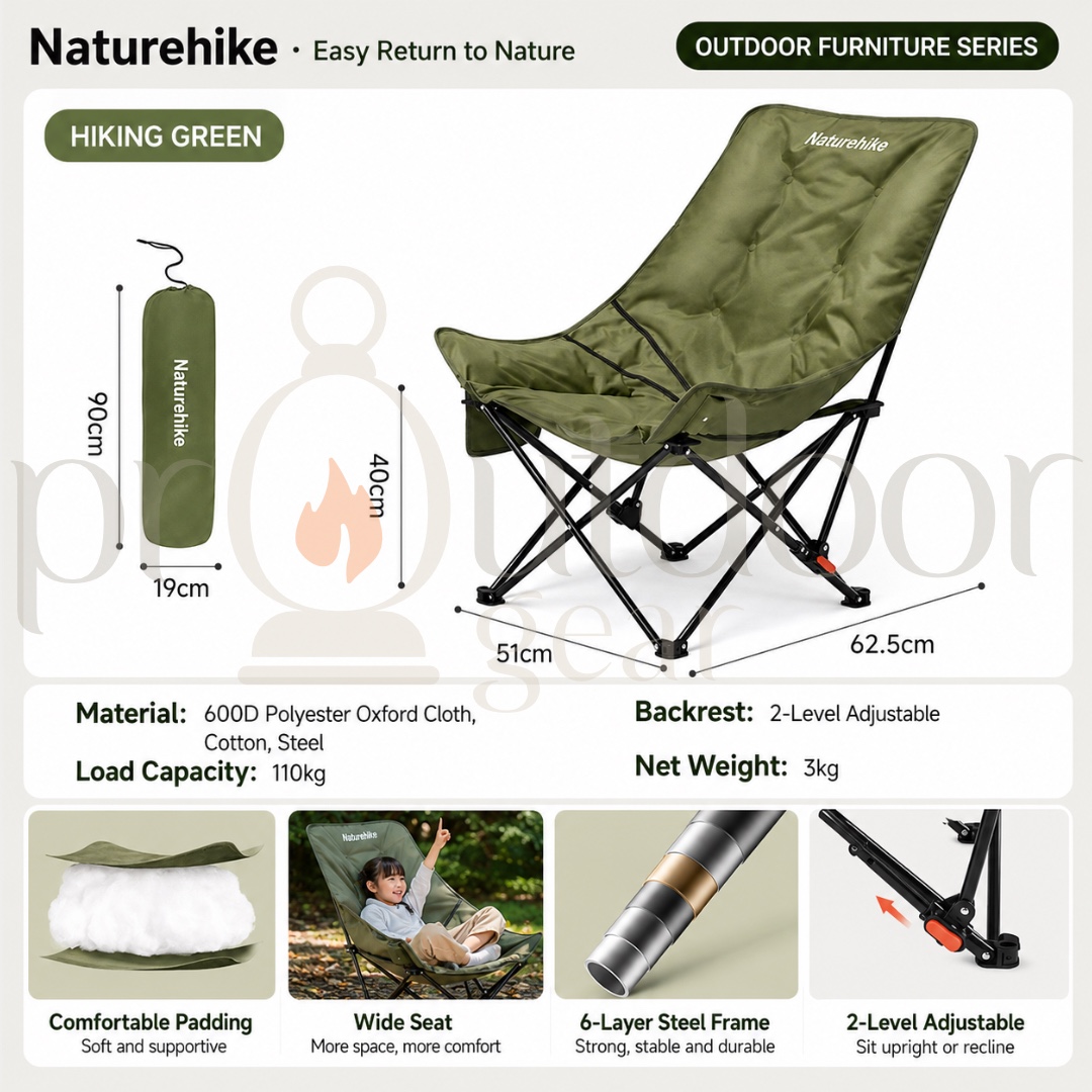NATUREHIKE Sea Star 001 JJ020 Collapsible High-Back Moon Folding Chair