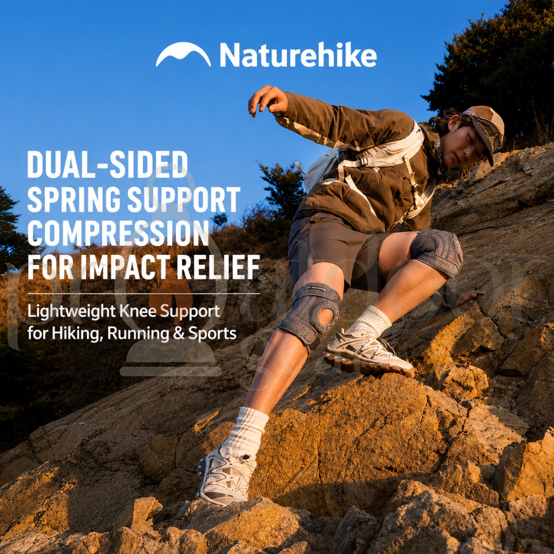 NATUREHIKE CNK2650DS010 4-Spring Knee Support Hiking Knee Brace Running Trekking Cycling Gym Patella Protector